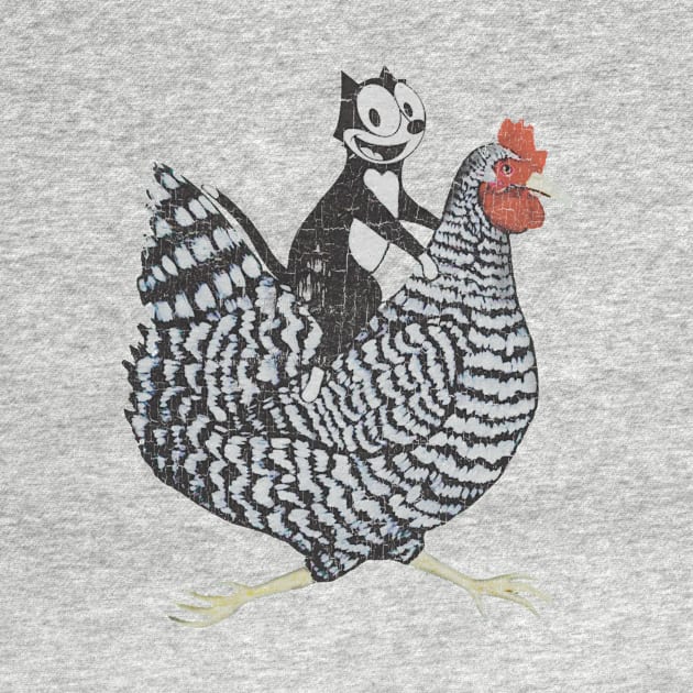 Vintage Black Cat on a Chicken by Rahvusooper